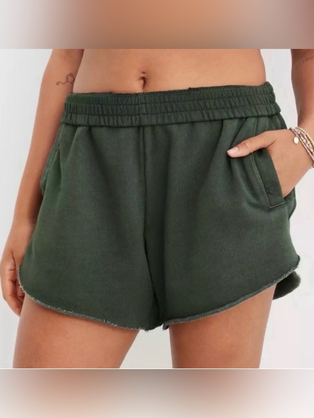 Aerie Fleece Of Mind Hunter Green Shorts
